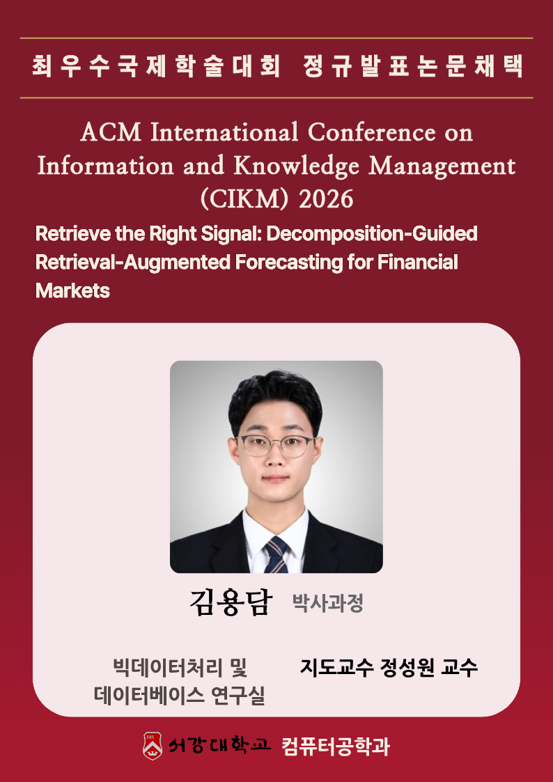 Regular Paper Accepted at the Top International Conference ACM International Conference on Information and Knowledge Management (CIKM) 2026